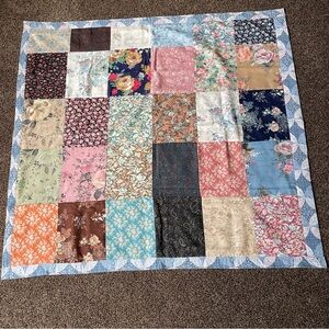 Patchwork Lap Quilt Wall Hanging Handcrafted Machine Stitched 44 x 46  MINT